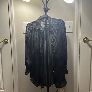 Black long sleeve date night shirt